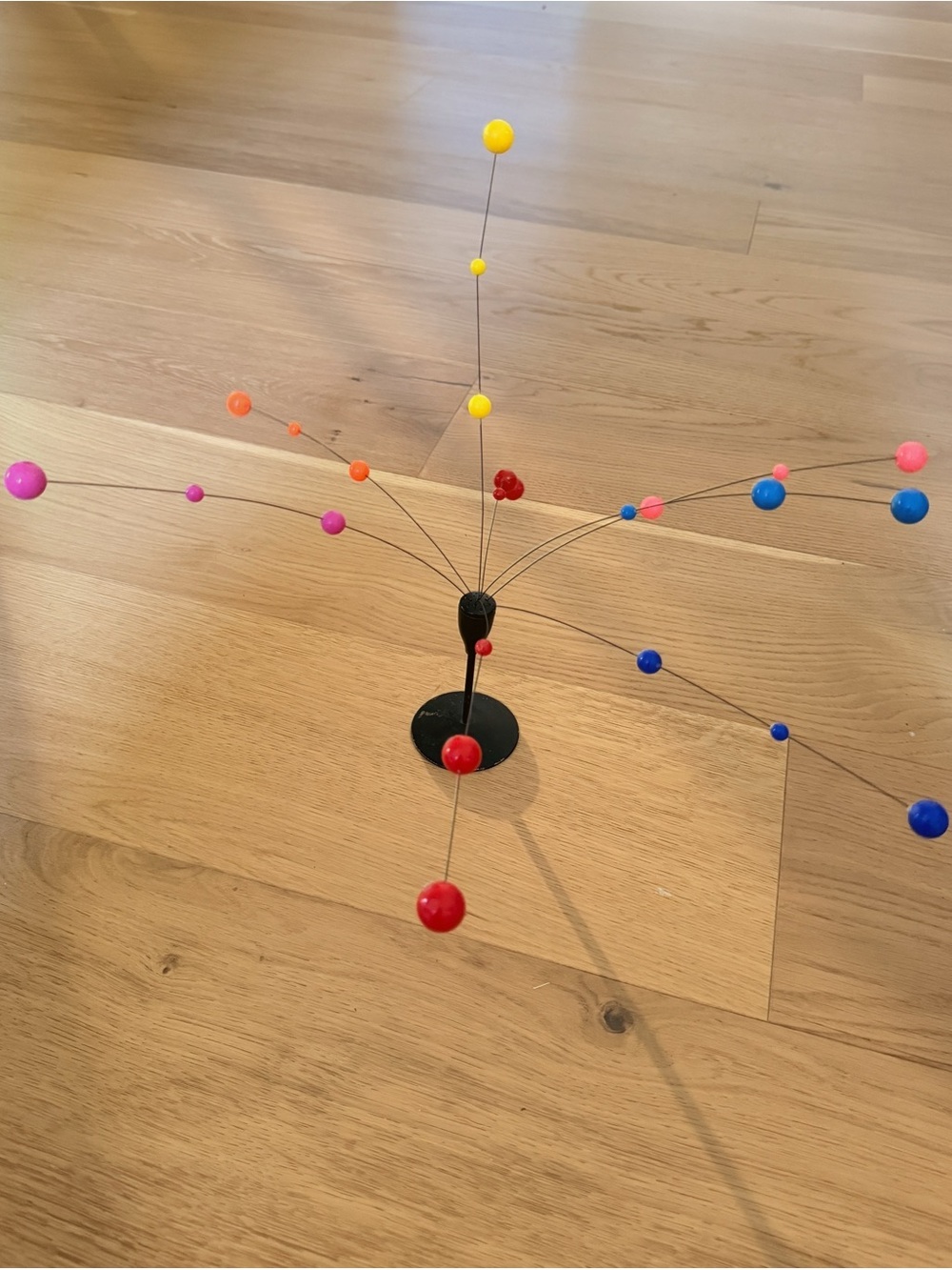Vintage Mid-Century Modern 70’s Abstract Wire Sculpture w/ Multicolor Balls